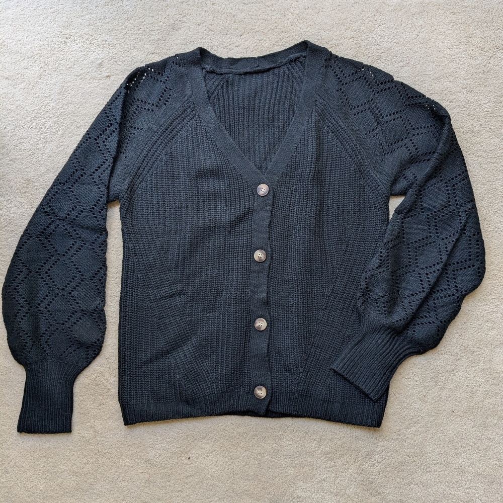 Cardigan Pointelle Full Sleeve cardigan sweater - Size S